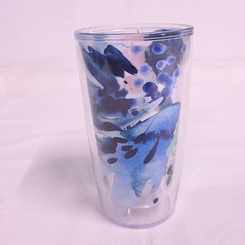 Tervis Tumbler Kelly Ventura 16oz Blue Watercolor Floral Insulated Cup